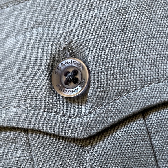 SEAN JOHN Mens 3XB Shirt Linen Short Sleeve Gray Button Up Big & Tall 3XL XXXL - Picture 6 of 9